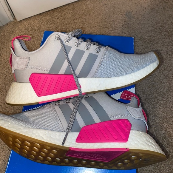 womens nmd grey and pink